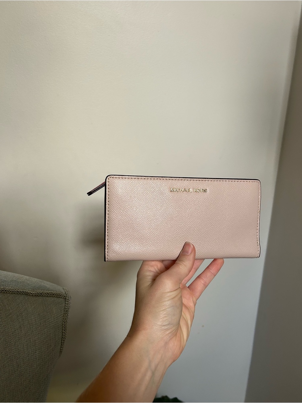 MICHAEL KORS Pale Blush Zip-Around Continental Wallet